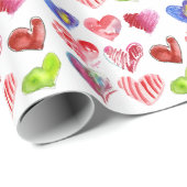 Papier Cadeau 9 Love Hearts Designs (Coin rond)