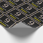 Papier Cadeau 9e anniversaire : Floral Flowers Numéro, Nom perso (Coin)