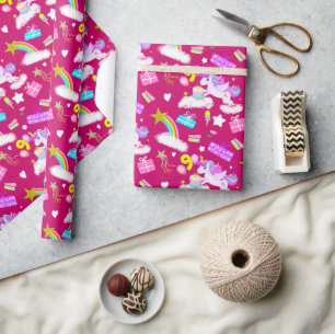 Papier Cadeau 9e anniversaire Unicorn Motif