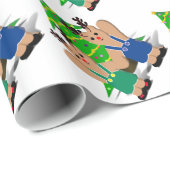 Papier Cadeau A Beary Reindeer Christmas (Coin rond)