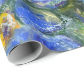 Papier Cadeau A Bee & Forget-me-not Flowers (Coin rond)