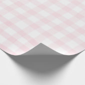 Papier cadeau à carreaux gingham rose simple  (Coin)