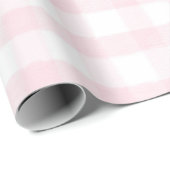 Papier cadeau à carreaux gingham rose simple  (Coin rond)