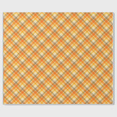Papier cadeau à carreaux orange (Plat)