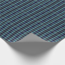 Papier cadeau à carreaux tartan sarcelle et marine