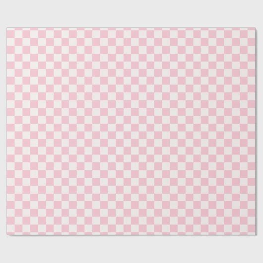 Papier cadeau à damier rose (Plat)