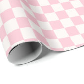 Papier cadeau à damier rose (Coin rond)