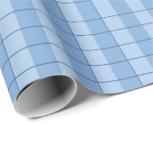 Papier Cadeau à damiers À damiers bleu (Coin rond)