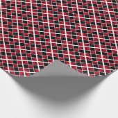 Papier Cadeau À damiers blanc noir moderne (Coin)