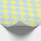 Papier Cadeau à damiers bleu doux et jaune (Coin)