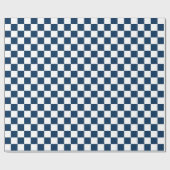 Papier Cadeau à damiers bleu et blanc (Plat)