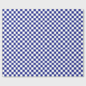 Papier Cadeau à damiers bleu et blanc (Plat)
