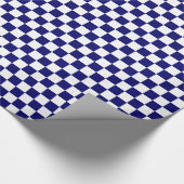 Papier Cadeau À damiers bleu et blanc foncé de la marine (Coin)