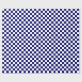 Papier Cadeau À damiers bleu et blanc foncé de la marine (Plat)