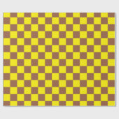 Papier Cadeau à damiers Brown et jaune (Plat)