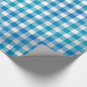 Papier Cadeau à damiers Buffalo Plaid bleu et blanc (Coin)