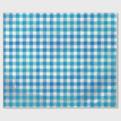 Papier Cadeau à damiers Buffalo Plaid bleu et blanc (Plat)