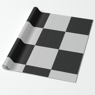 Papier Cadeau À damiers Carrés noirs et blancs ou COULEUR PERSON
