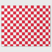 Papier Cadeau À damiers classique rouge et blanc (à damiers) (Plat)