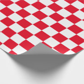 Papier Cadeau À damiers classique rouge et blanc (à damiers) (Coin)