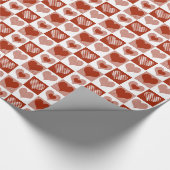 Papier Cadeau à damiers Coeurs rouges et blancs Amour romantique (Coin)
