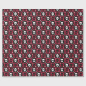 Papier Cadeau à damiers crânes (Plat)