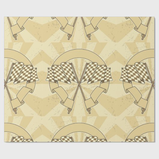 Papier Cadeau à damiers Drapeaux de course Emballage papier (Plat)