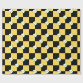 Papier Cadeau à damiers jaune blanc (Plat)