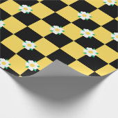 Papier Cadeau à damiers jaune blanc (Coin)