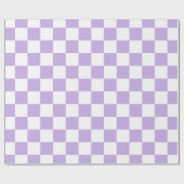 Papier Cadeau à damiers Lavande et blanc (Plat)