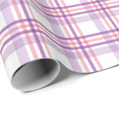 Papier Cadeau À damiers mignon Motif De Violet Violet Rouge (Coin rond)