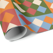 Papier Cadeau à damiers Motif de répétition de diamant (Coin rond)