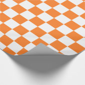 Papier Cadeau à damiers Motif orange et blanc (Coin)