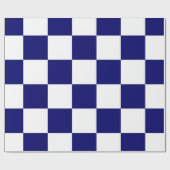 Papier Cadeau À damiers Navy et White (Plat)