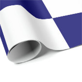 Papier Cadeau À damiers Navy et White (Coin rond)