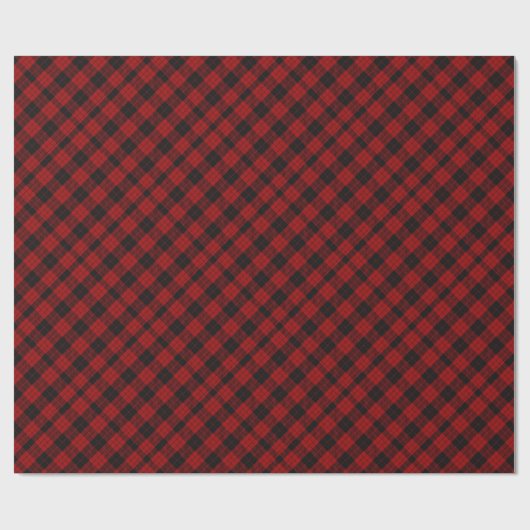 Papier Cadeau à damiers Noël Rouge Buffalo Plaid (Plat)