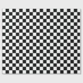 Papier Cadeau À damiers noir et blanc (Plat)
