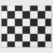 Papier Cadeau À damiers noir et blanc (Plat)