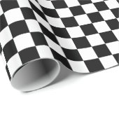 Papier Cadeau À damiers noir et blanc (Coin rond)