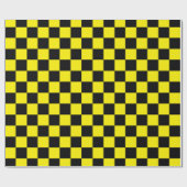 Papier Cadeau À damiers noir et jaune (Plat)