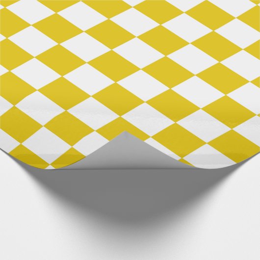 Papier Cadeau à damiers or et blanc (Coin)