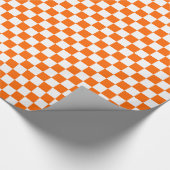 Papier Cadeau À damiers orange et blanc (Coin)