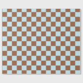 Papier Cadeau à damiers Pastel Bleu et Brown (Plat)