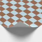 Papier Cadeau à damiers Pastel Bleu et Brown (Coin)