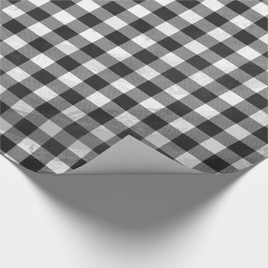 Papier Cadeau à damiers Plaid Noir Et Blanc (Coin)