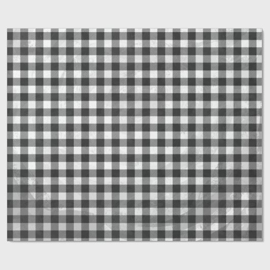 Papier Cadeau à damiers Plaid Noir Et Blanc (Plat)
