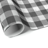Papier Cadeau à damiers Plaid Noir Et Blanc (Coin rond)