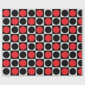 Papier Cadeau à damiers Pois géométriques du cercle rouge rouge (Plat)