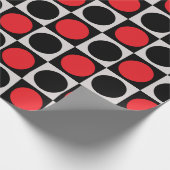 Papier Cadeau à damiers Pois géométriques du cercle rouge rouge (Coin)