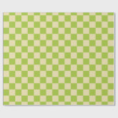 Papier Cadeau à damiers pomme vert et beige (Plat)